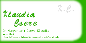 klaudia csere business card